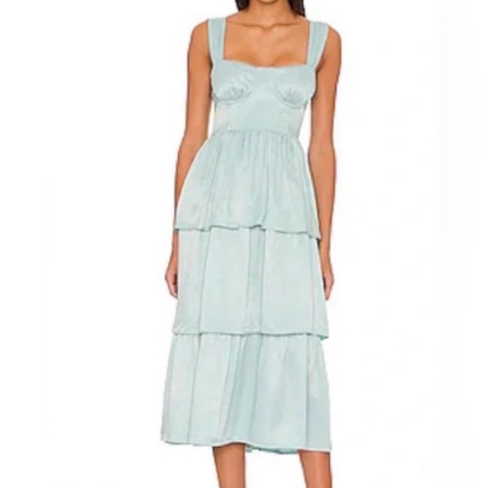 Brand New (NWT) WeWoreWhat Corset Tiered Midi Dress - Picture 2 of 11